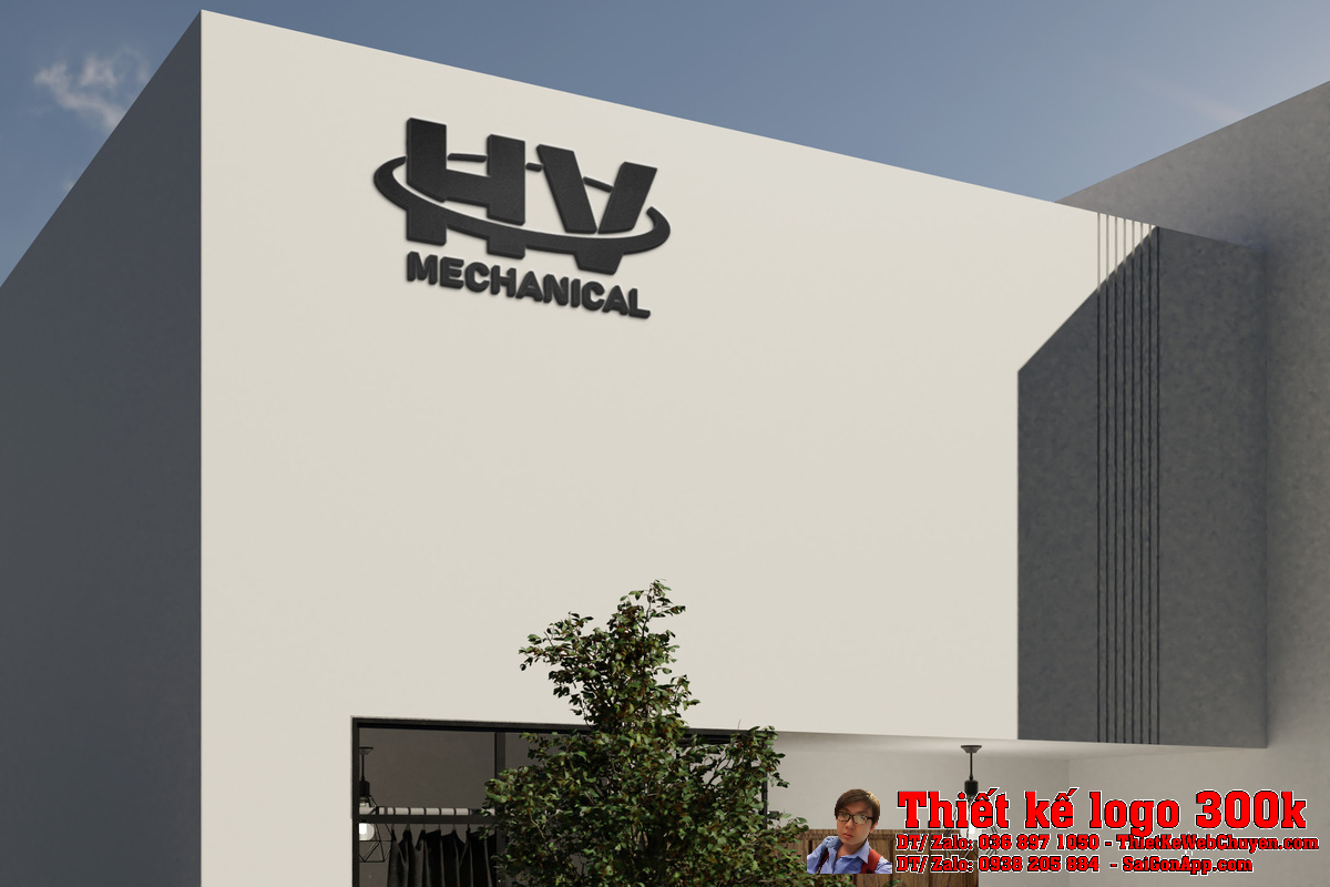 Logo Mechanical HV trên bảng hiệu