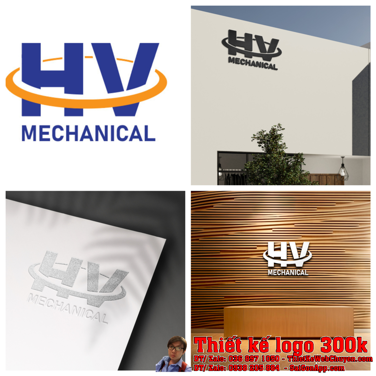 Chi tiết màu sắc Thiết Kế Logo Mechanical Công Ty HV Mechanical