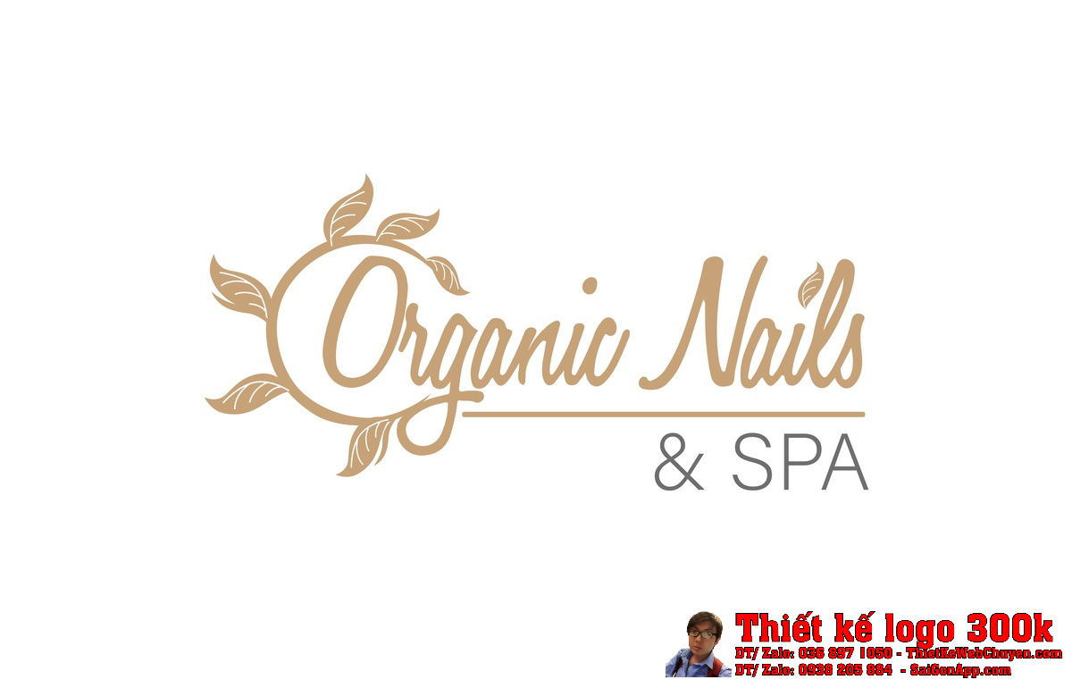 Phối cảnh Thiết Kế Logo Nail Và Spa Công Ty ORGANIC Nail trên tường