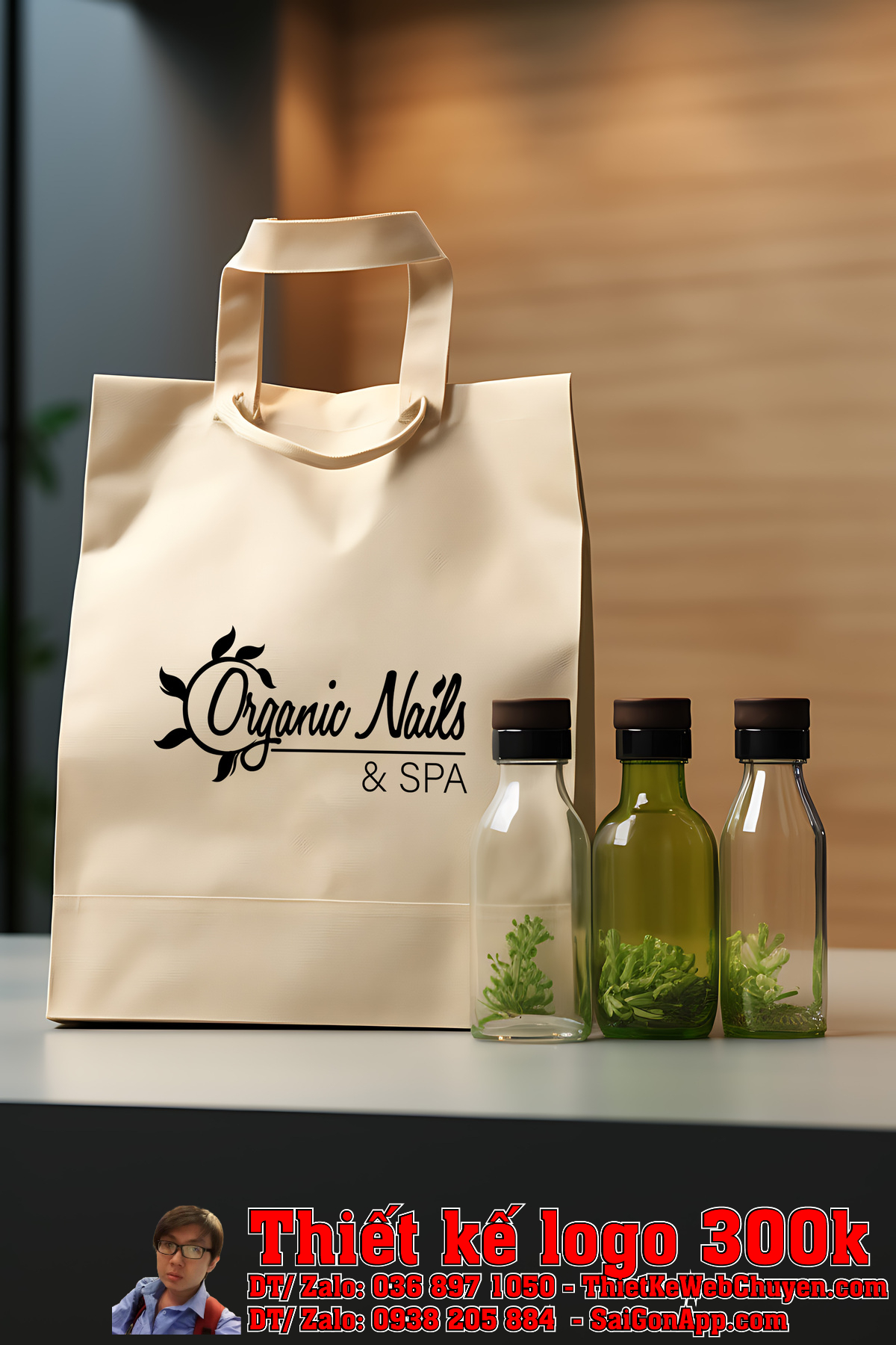 Thiết Kế Logo Nail Và Spa Công Ty ORGANIC Nail trên bao bì sản phẩm