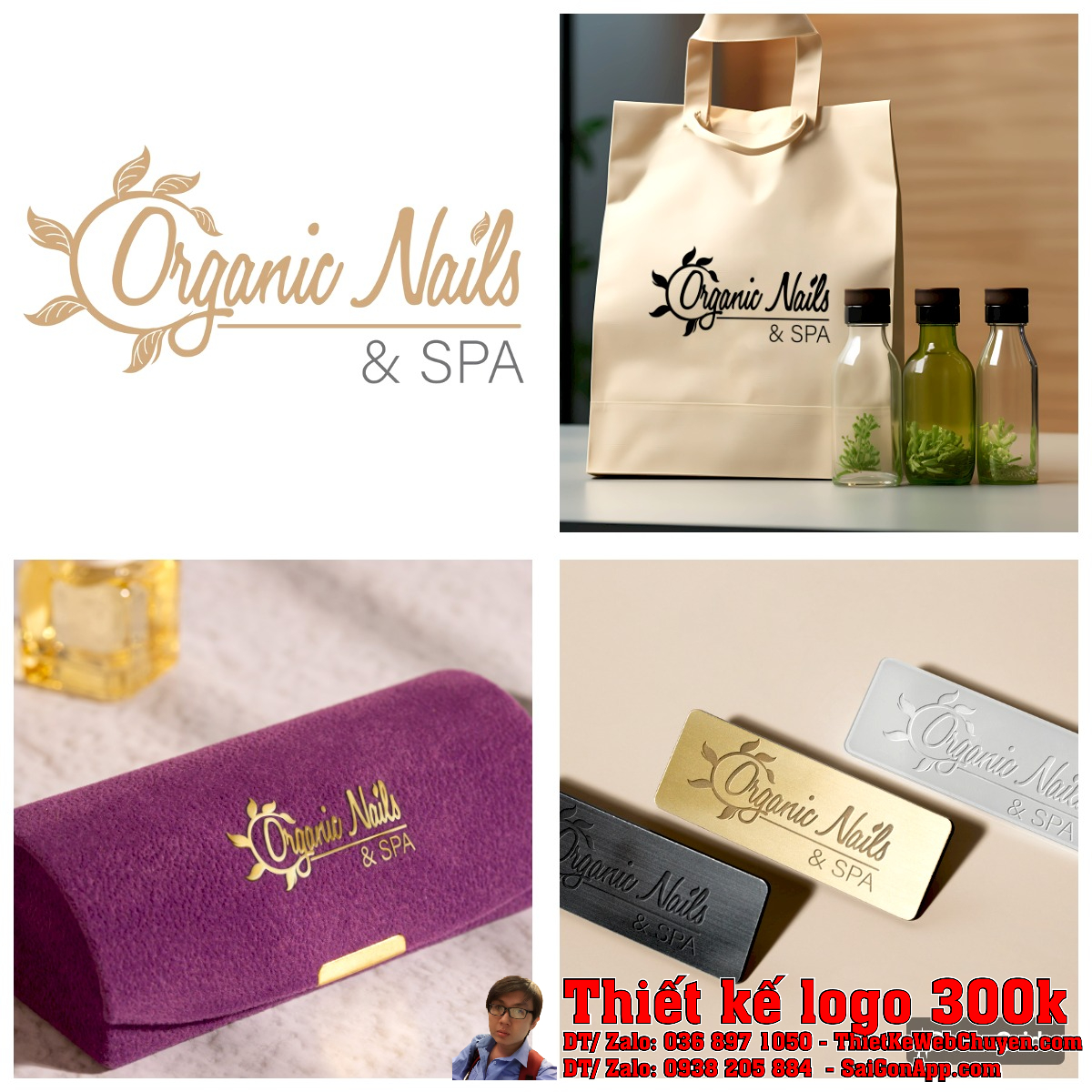 Chi tiết biểu tượng Thiết Kế Logo Nail Và Spa Công Ty ORGANIC Nail