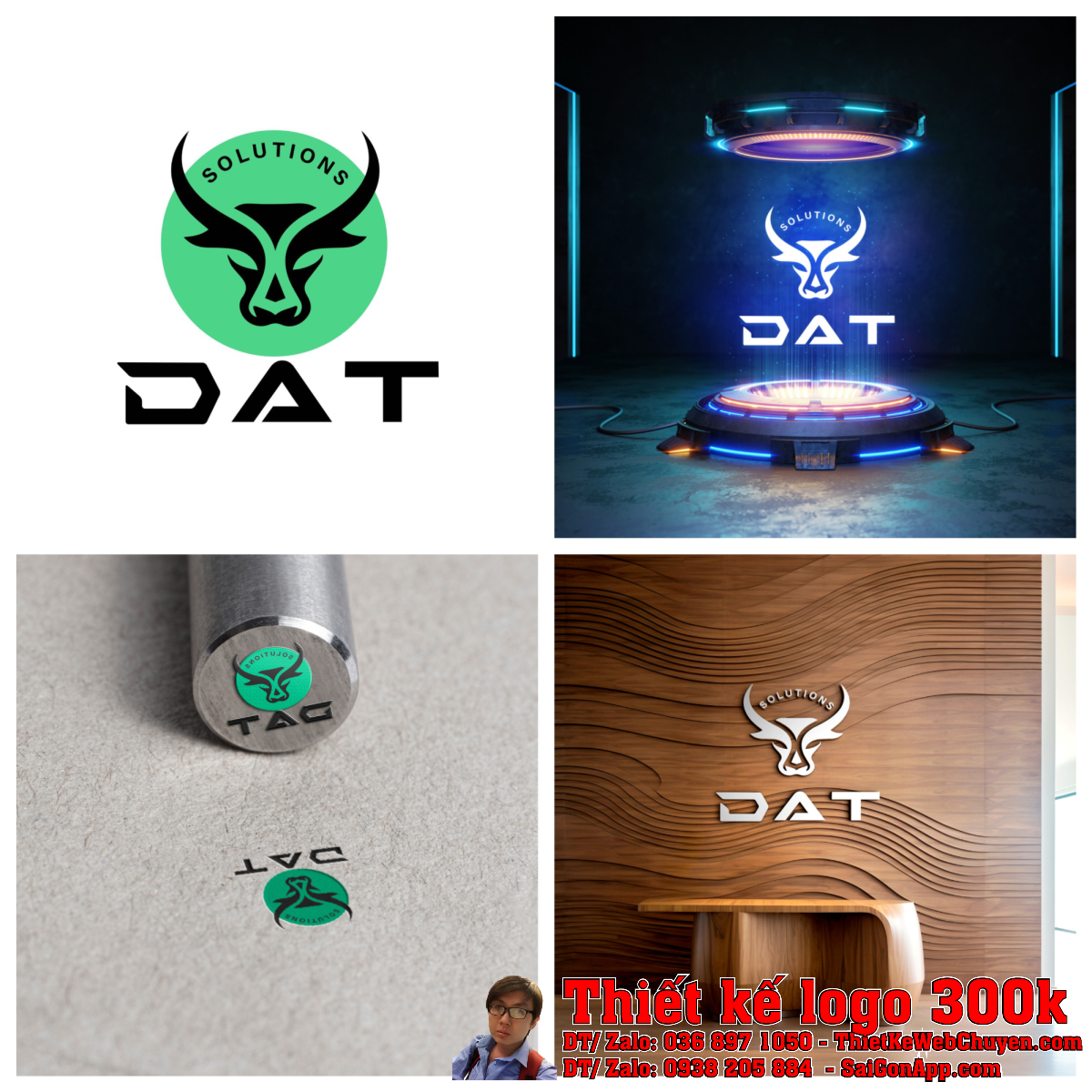 Tổng thể Thiết Kế Logo Ngành Cơ Khí Công Ty DAT