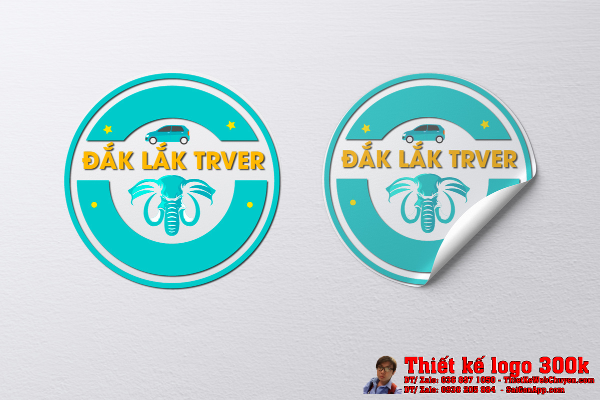 Phối cảnh Thiết Kế Logo Ngành Du Lịch: ĐẮK LẮK TRAVEL trên nền trắng