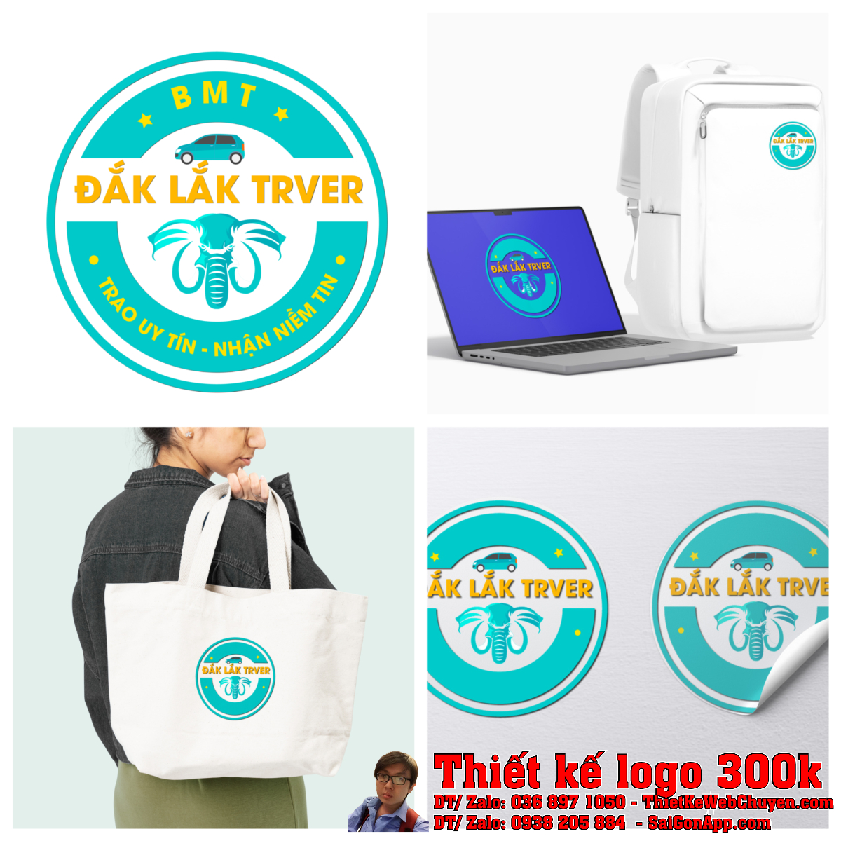 Phiên bản màu sắc đầy đủ của Thiết Kế Logo Ngành Du Lịch: ĐẮK LẮK TRAVEL