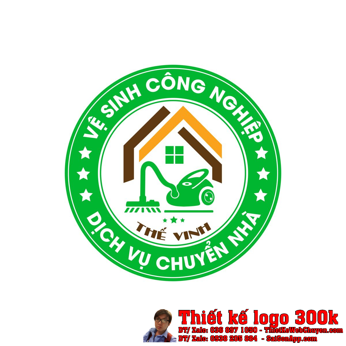 Thiết Kế Logo Ngành Vệ Sinh Công Nghiệp Công Ty TNHH Vệ Sinh Công Nghiệp Thế Vinh bản chuẩn