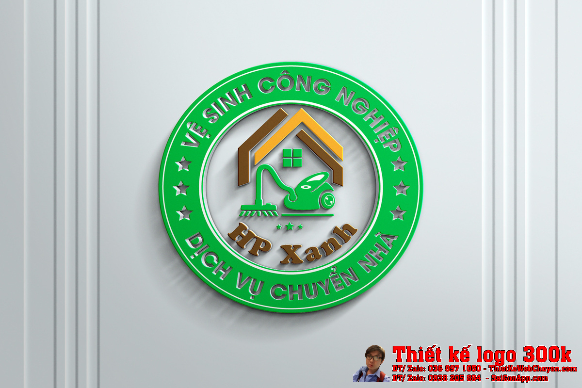 Phối cảnh Thiết Kế Logo Ngành Vệ Sinh Công Nghiệp Công Ty TNHH Vệ Sinh Công Nghiệp Thế Vinh