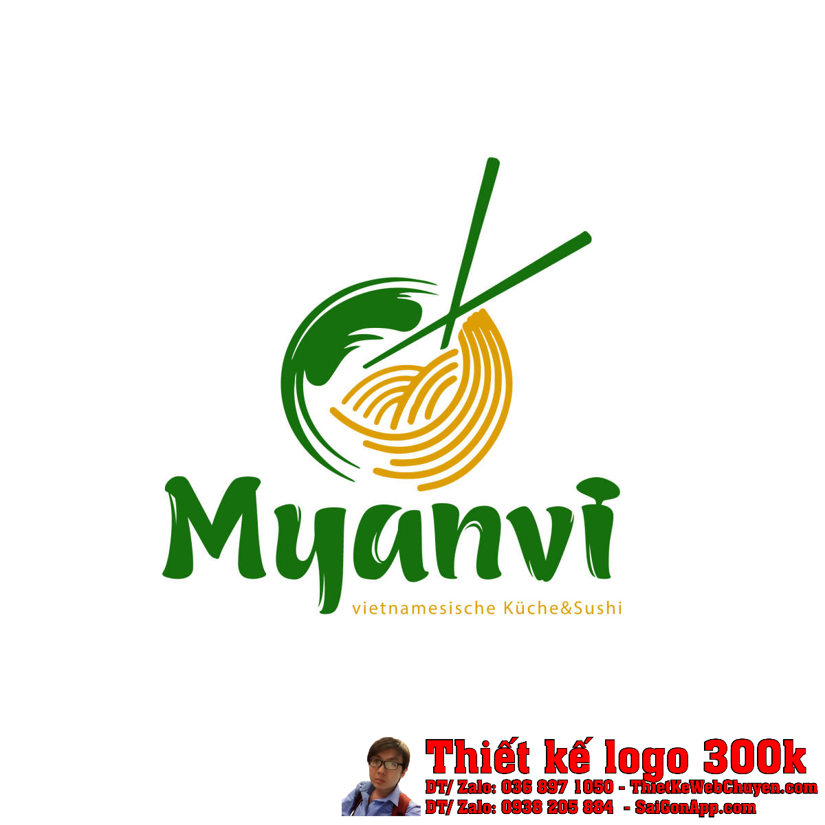 Mẫu Thiết Kế Logo Nhà Hàng Ăn Uống Myanvi chuyên nghiệp và ấn tượng