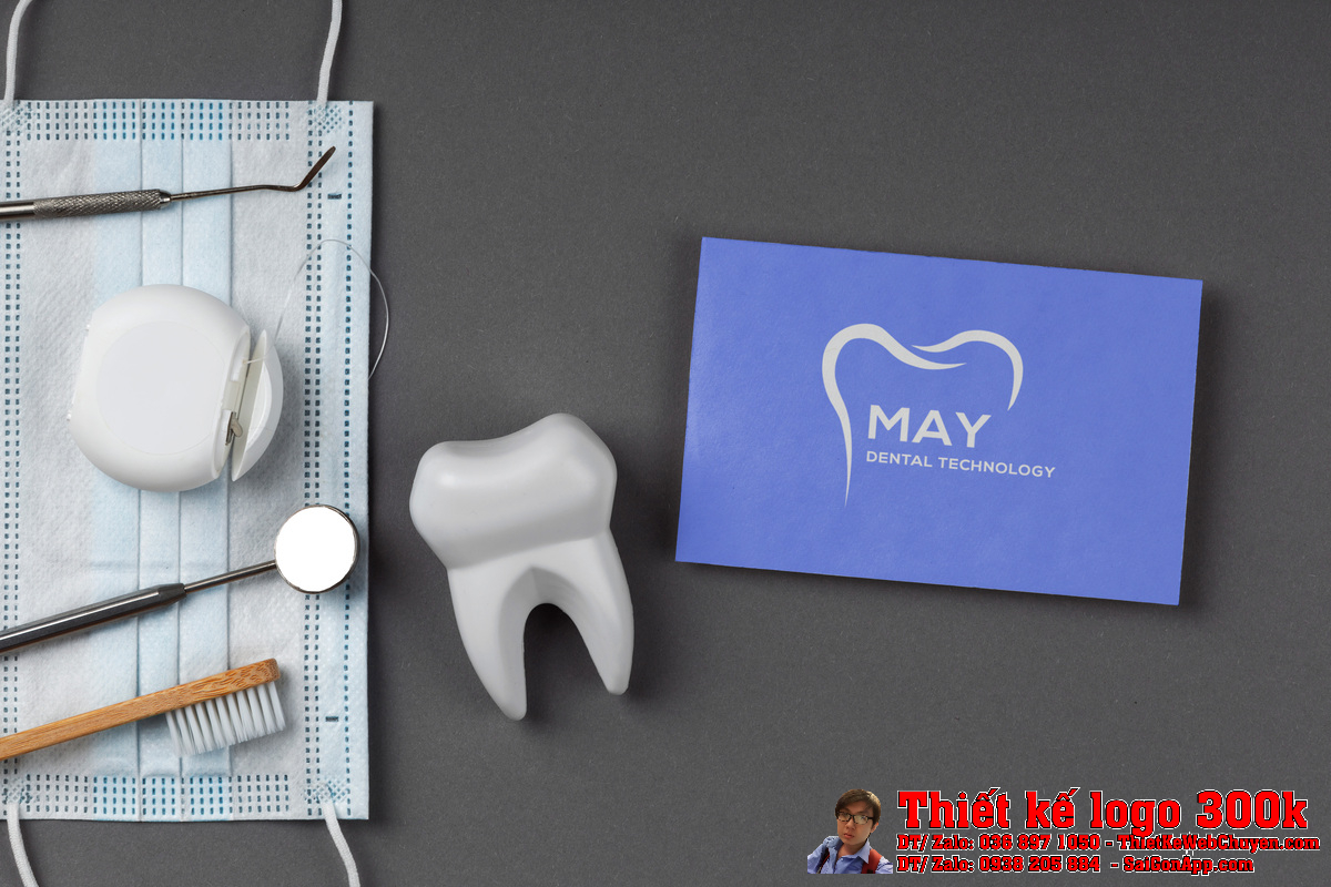 Cận cảnh chi tiết biểu tượng chiếc răng trong logo nha khoa Tháng 5