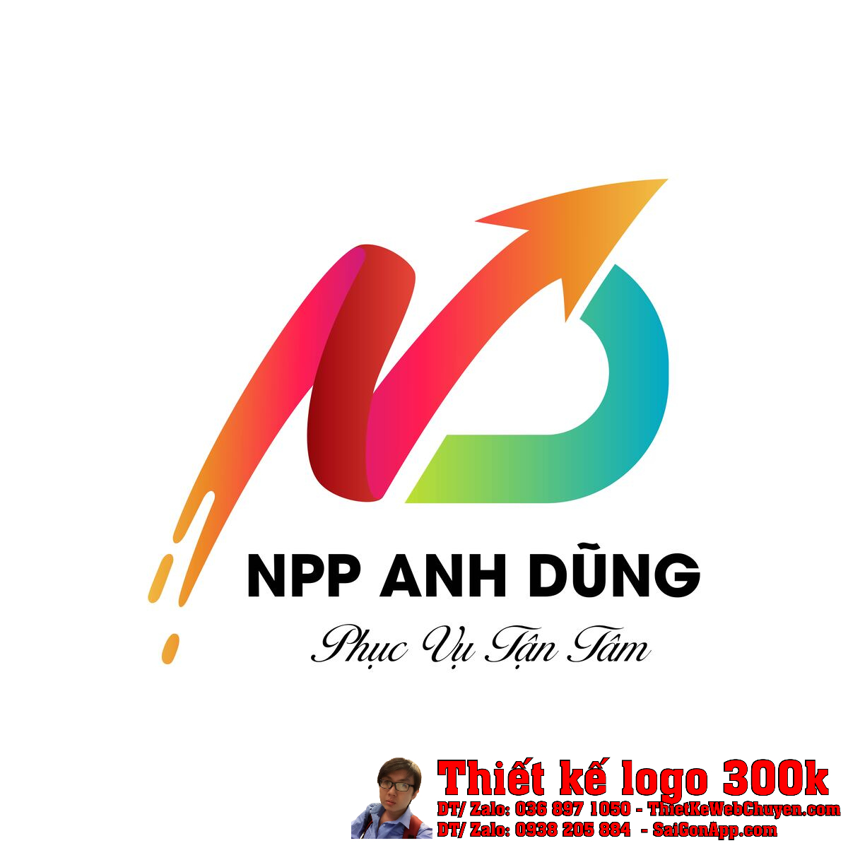 Thiết Kế Logo Phân Phối Hàng Tiêu Dùng NPP Anh Dũng Phiên bản 1