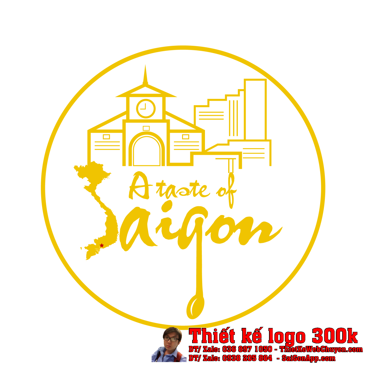 Thiết Kế Logo Quán Ăn Saigon Taste - Mẫu thiết kế chi tiết