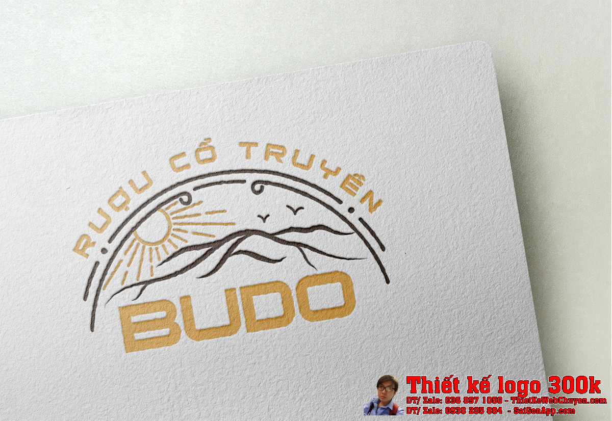 Phiên bản âm bản của Thiết Kế Logo Rượu Cổ Truyền BUDO