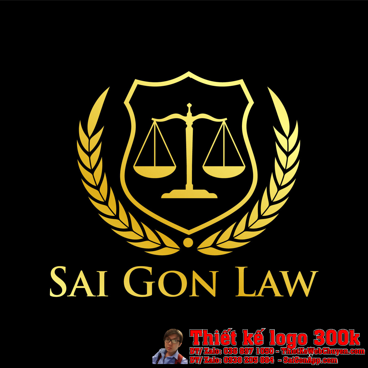 Thiết Kế Logo Sai Gon Law bản chính diện