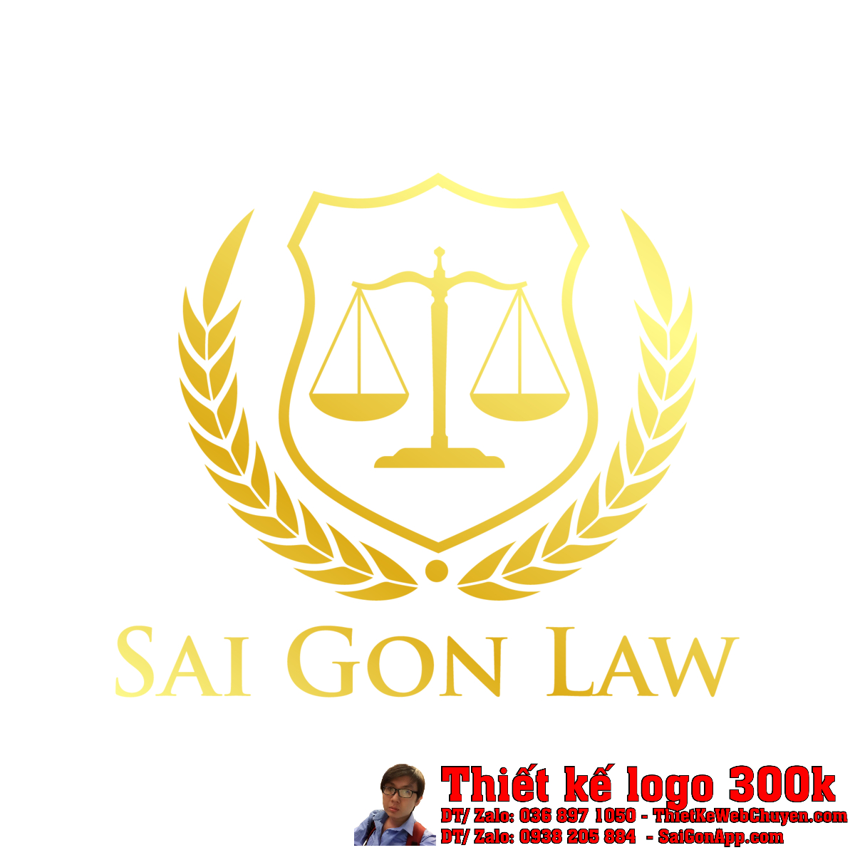 Thiết Kế Logo Sai Gon Law phối cảnh 3D