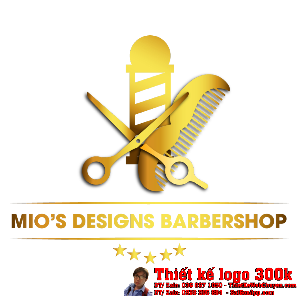 Thiết Kế Logo Salon MIOS DESIGNS BARBERSHOP - Mẫu thiết kế chuyên nghiệp
