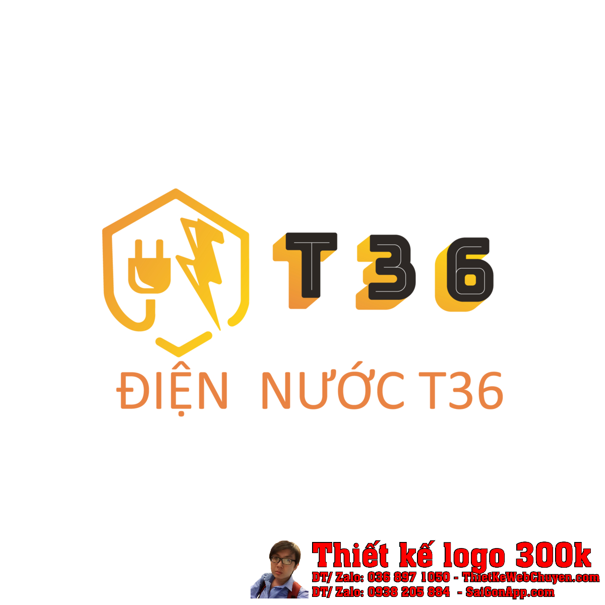 Ứng dụng Thiết Kế Logo T36 trên nền đen