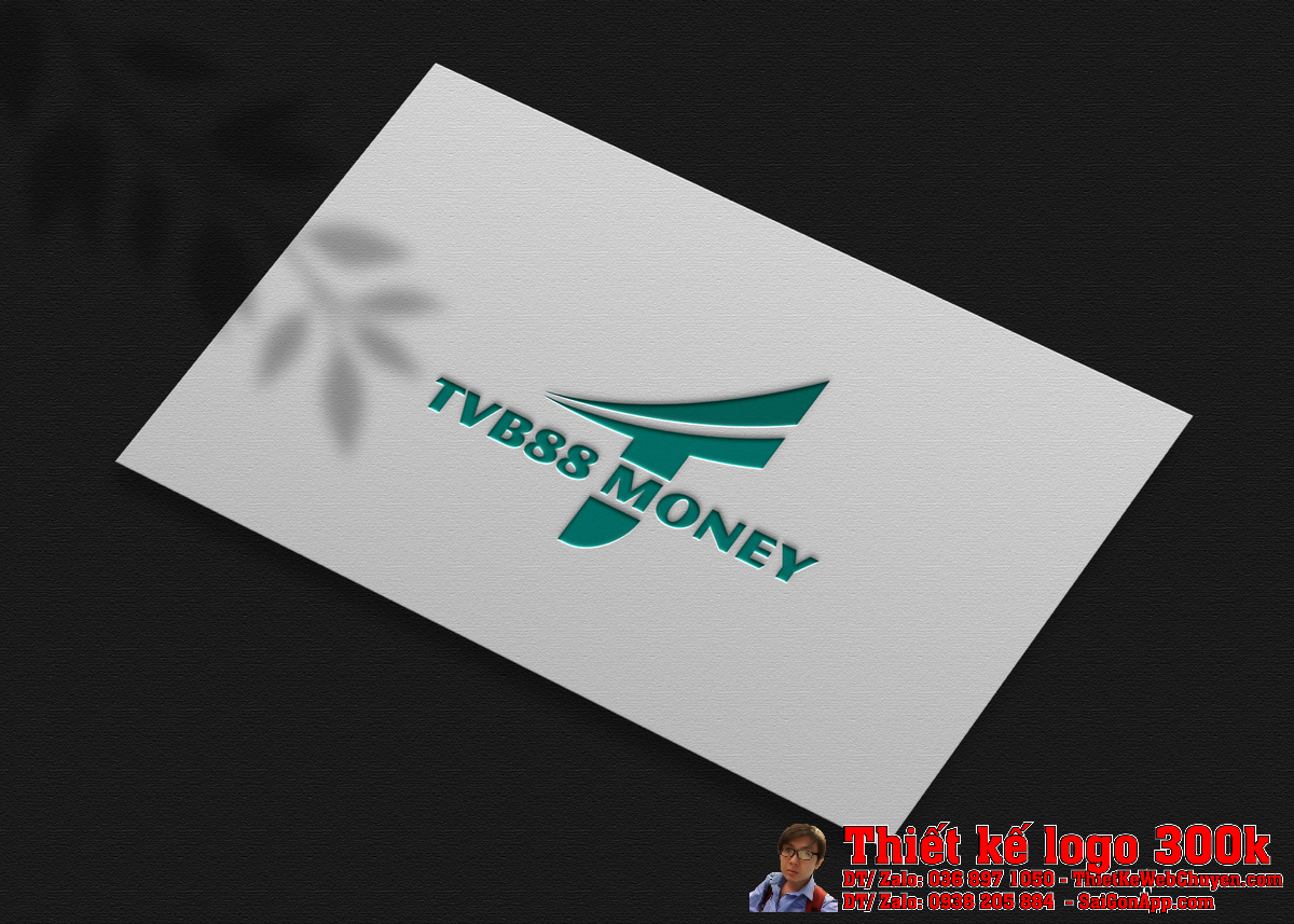 Mockup thiết kế logo TVB88 MONEY hiện đại