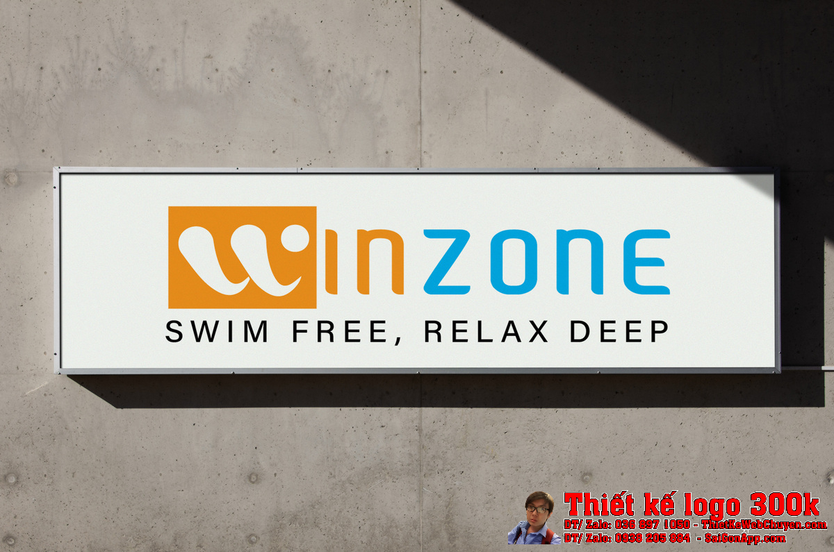 Thiết Kế Logo Thiết Bị Hồ Bơi Công Ty Winzone bản màu chuẩn