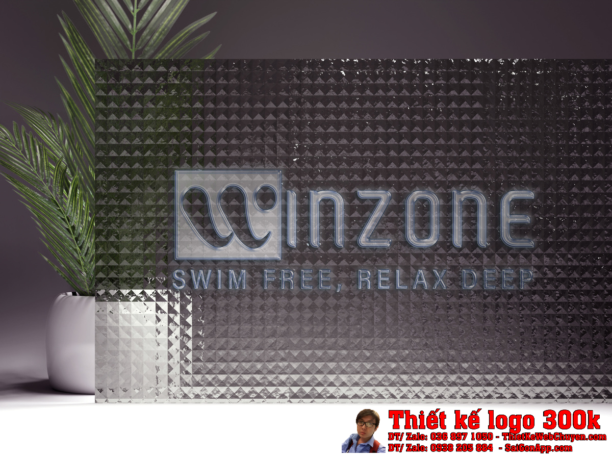 Phối cảnh Thiết Kế Logo Thiết Bị Hồ Bơi Công Ty Winzone