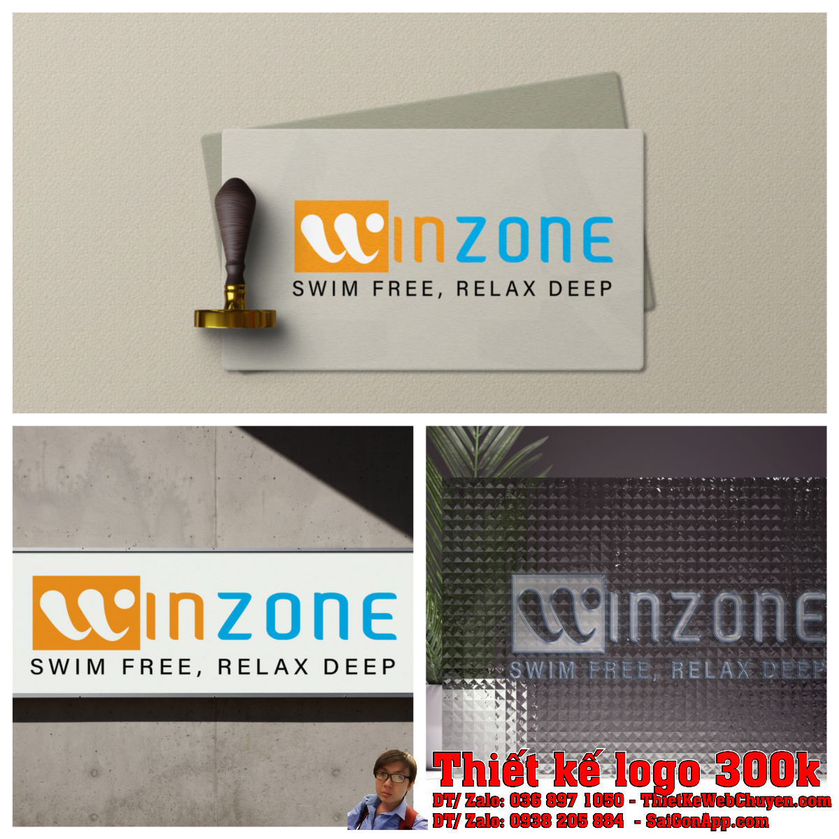 Chi tiết biểu tượng trong Thiết Kế Logo Thiết Bị Hồ Bơi Công Ty Winzone