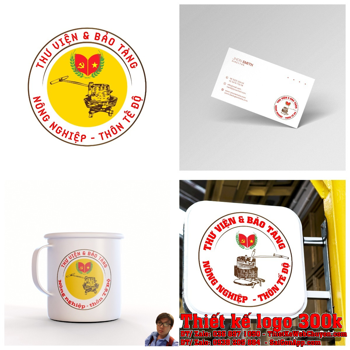 Tổng thể bố cục Thiết Kế Logo Thư Viện Bảo Tàng Nông Thôn Tế Độ