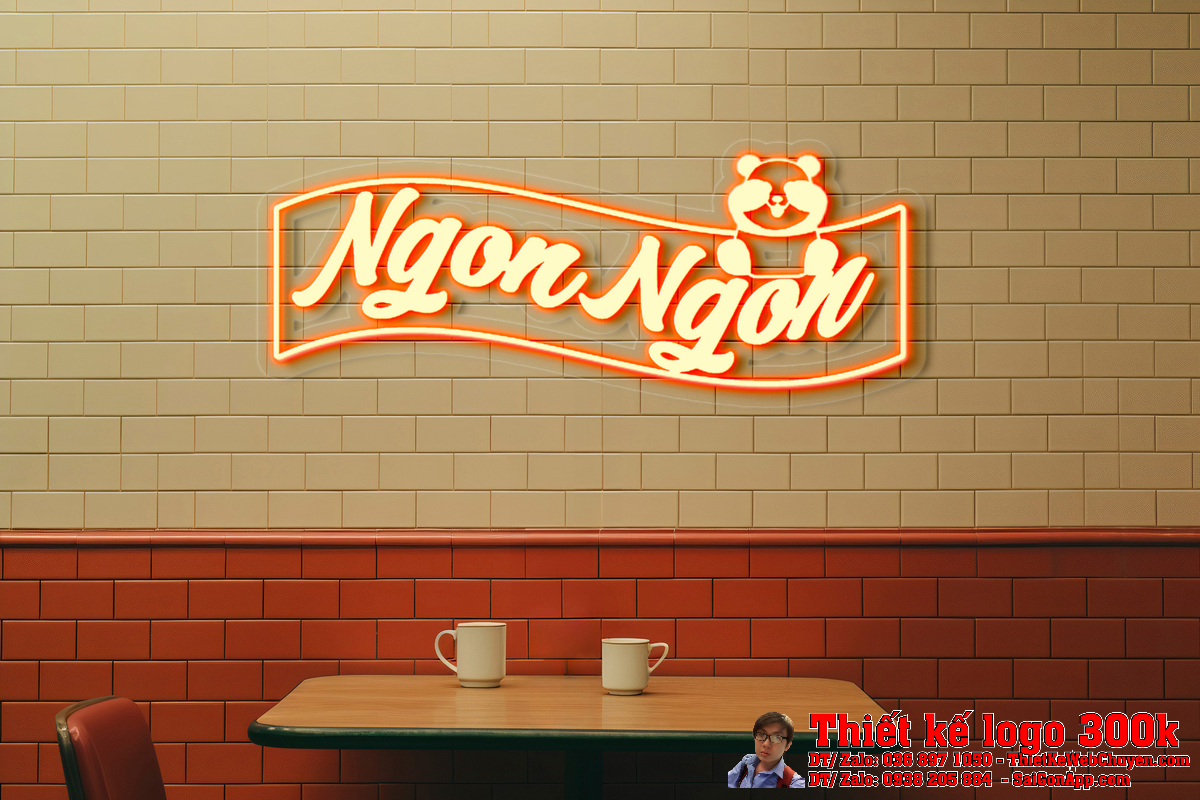 Logo trên bao bì sản phẩm Ứng dụng Thiết Kế Logo Thực Phẩm Sạch NGON NGON trên bao bì