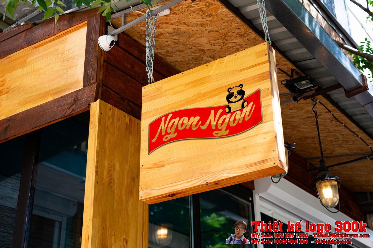 Phối cảnh thương hiệu Phối cảnh Thiết Kế Logo Thực Phẩm Sạch NGON NGON