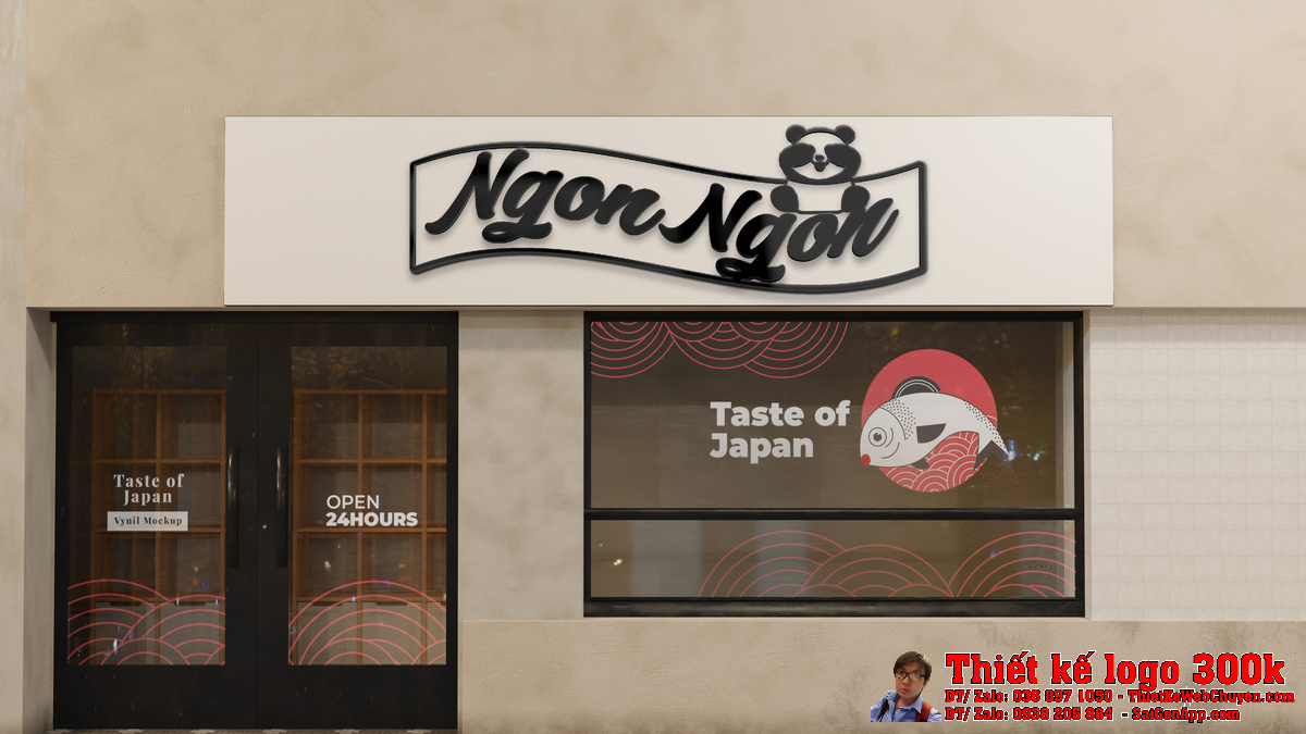 Chi tiết biểu tượng Gấu Trúc Chi tiết biểu tượng trong Thiết Kế Logo Thực Phẩm Sạch NGON NGON