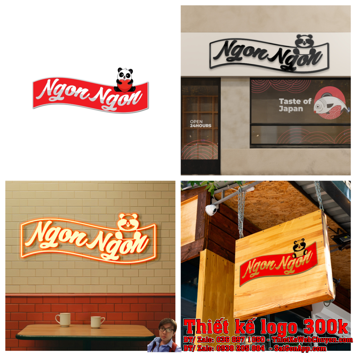 Bộ nhận diện thương hiệu Tổng thể bộ nhận diện Thiết Kế Logo Thực Phẩm Sạch NGON NGON