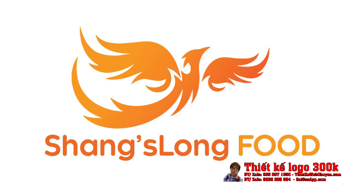 Thiết Kế Logo Thực Phẩm Shang's Long FOOD - Biểu tượng phượng hoàng cam