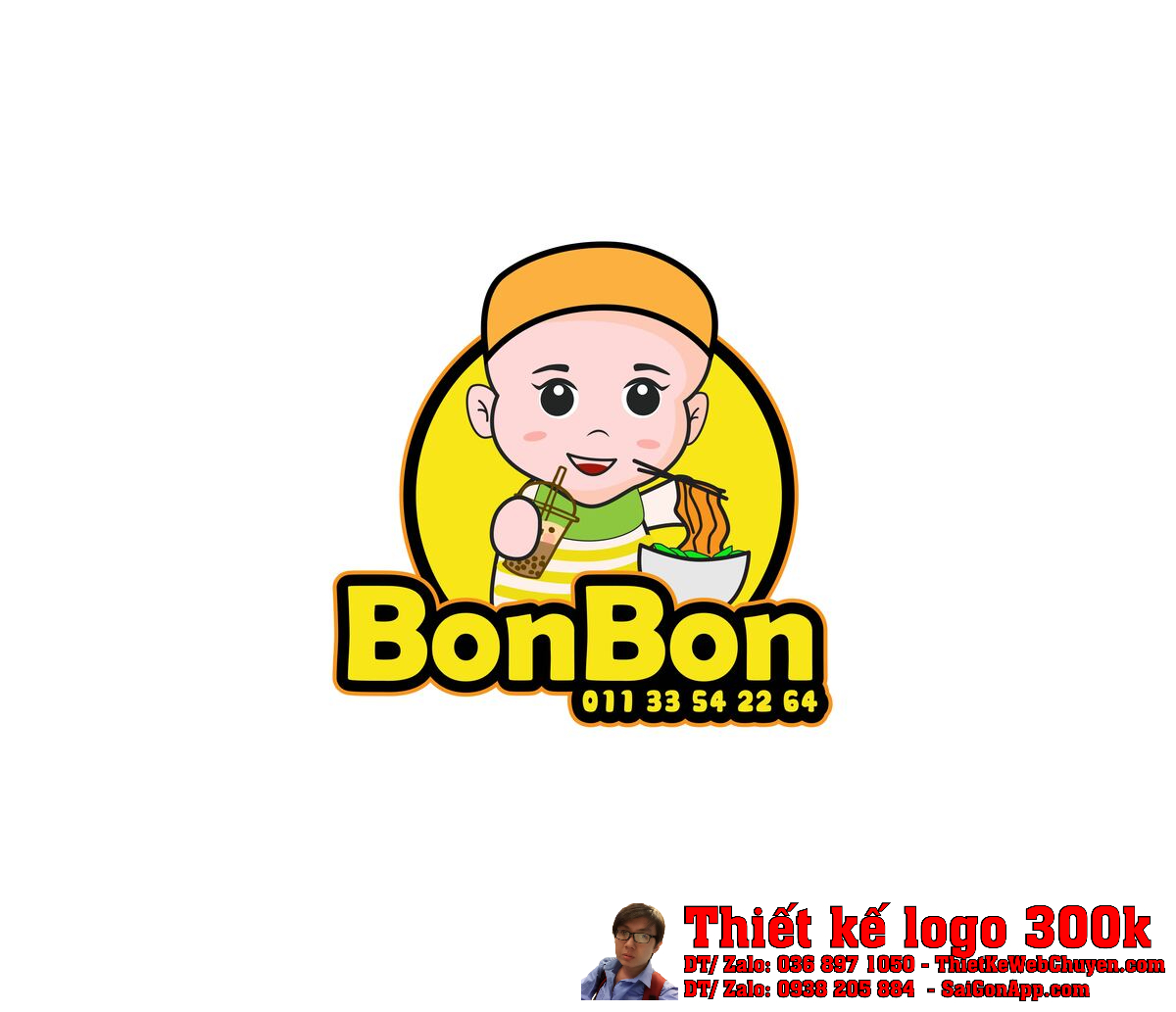 Thiết kế logo Yến Sào Hoàng Kim Yến Thiết Kế Logo Trà Sữa và Mì Cay Bon Bon