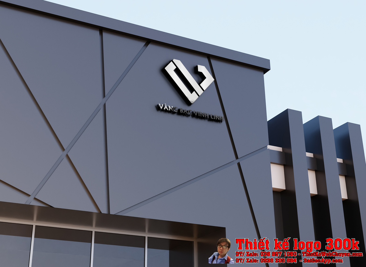 Thiết Kế Logo Trang Sức Vàng Bạc Vinh Linh - Phối cảnh thực tế