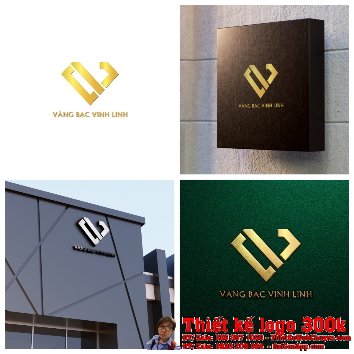 Thiết Kế Logo Trang Sức Vàng Bạc Vinh Linh - Tổng thể thương hiệu