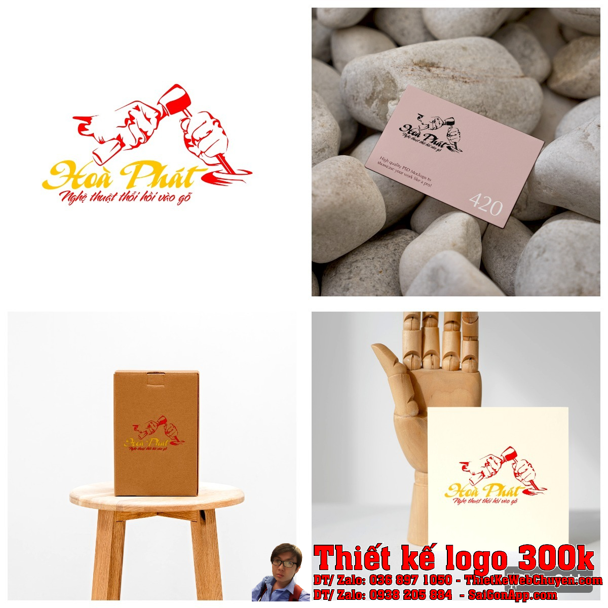 Toàn cảnh Thiết Kế Logo Tranh Gỗ Hòa Phát