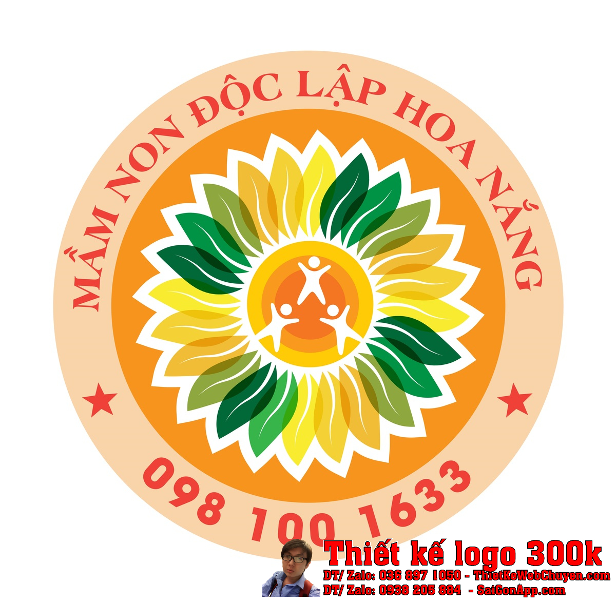 Thiết Kế Logo Trường Mầm Non Độc Lập Hoa Nắng