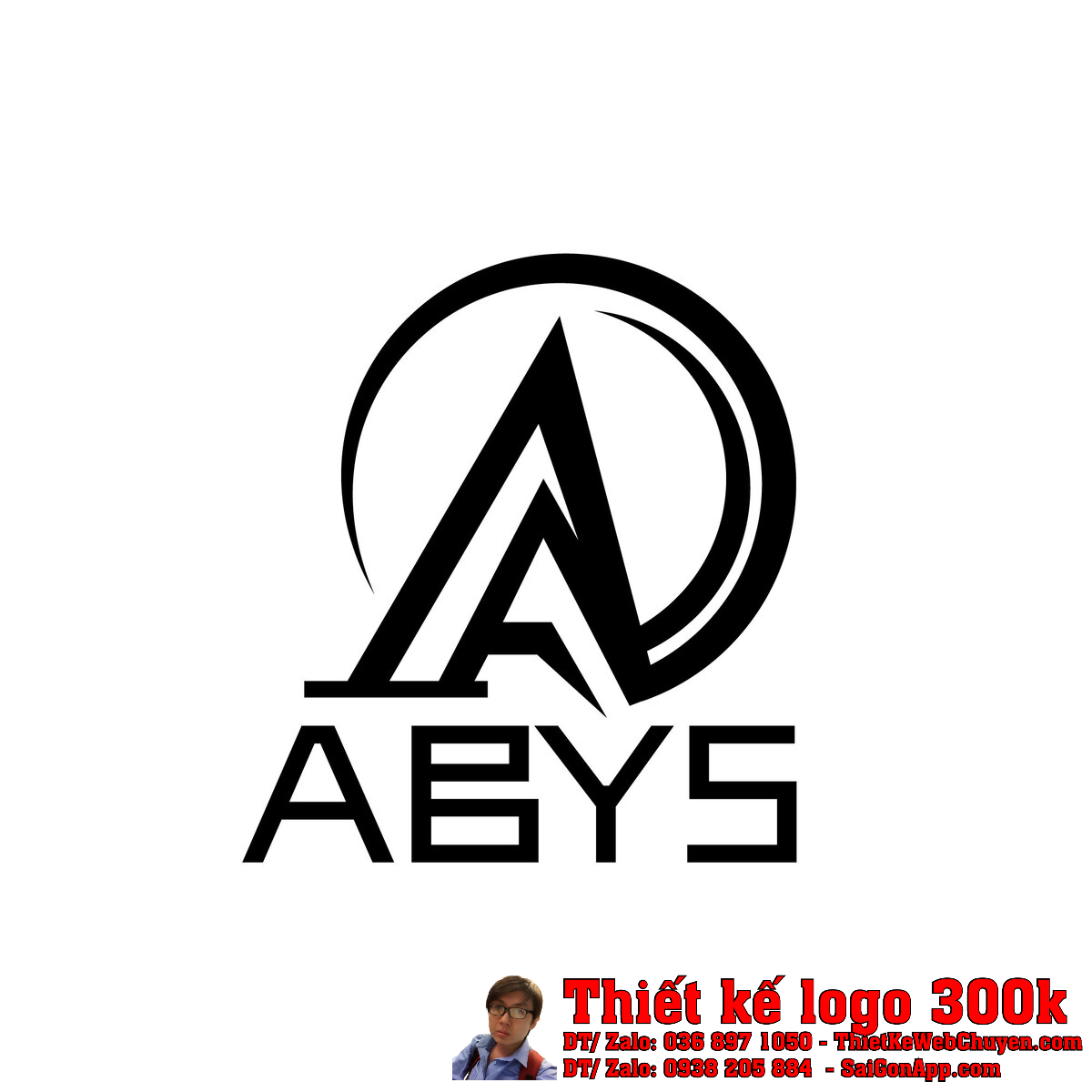 Phối cảnh Thiết Kế Logo Video Game Công Ty ABYS trên tường văn phòng