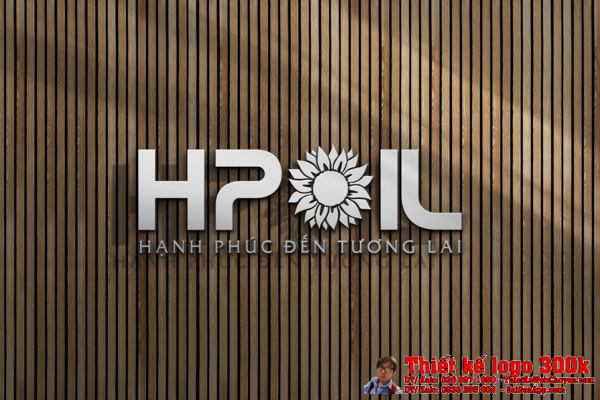 Thiết Kế Logo Xăng Dầu HP Oil phối cảnh 2