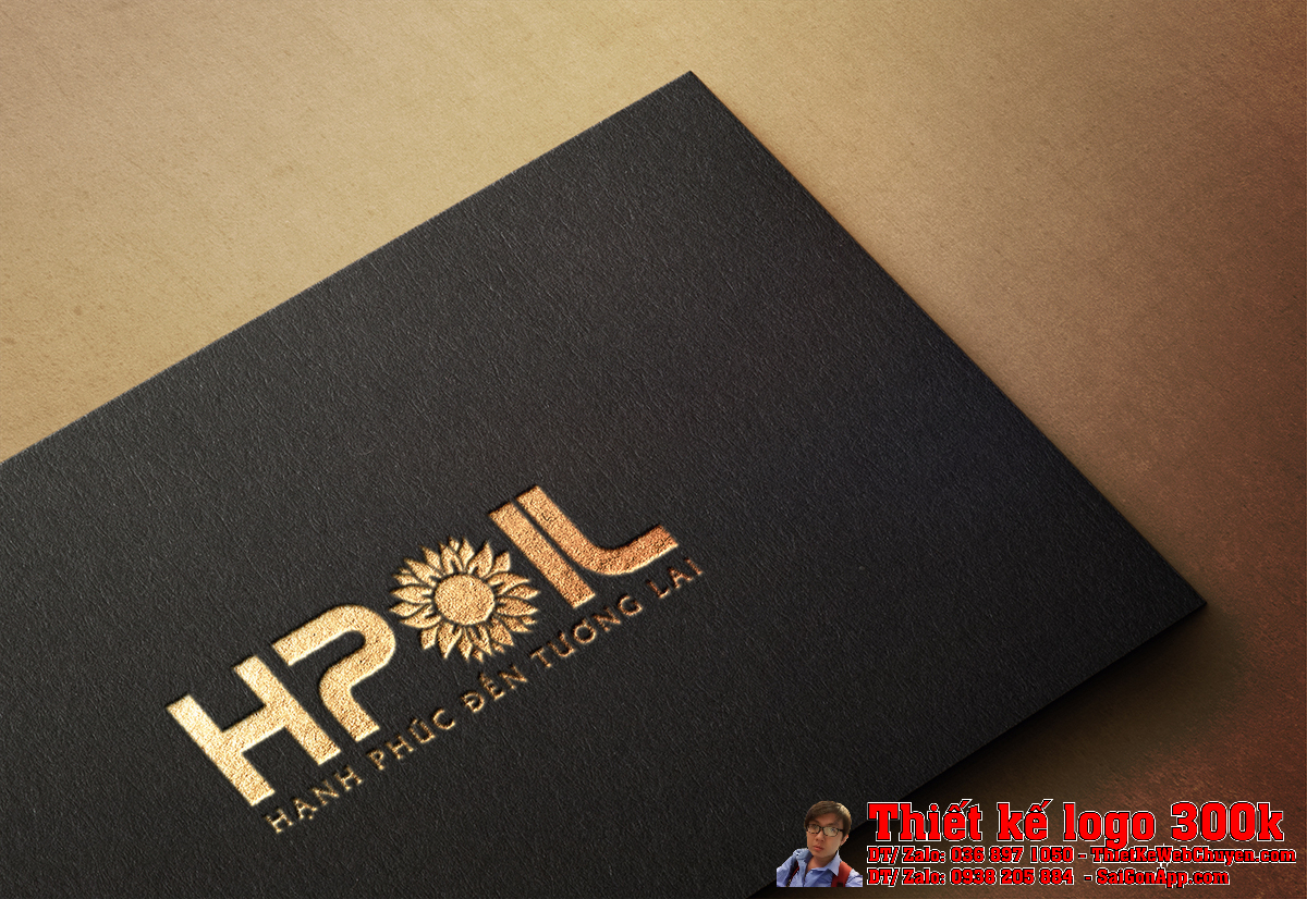 Thiết Kế Logo Xăng Dầu HP Oil phối cảnh 3