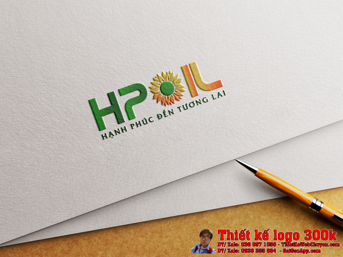 Thiết Kế Logo Xăng Dầu HP Oil phối cảnh 4