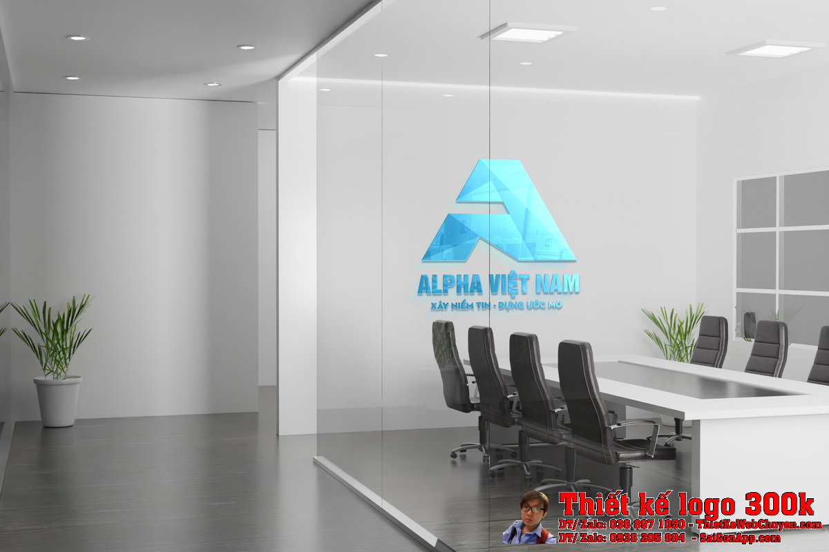 Thiết Kế Logo Xuất Nhập Khẩu Công Ty TNHH Khoáng Sản Alpha Việt Nam trên danh thiếp