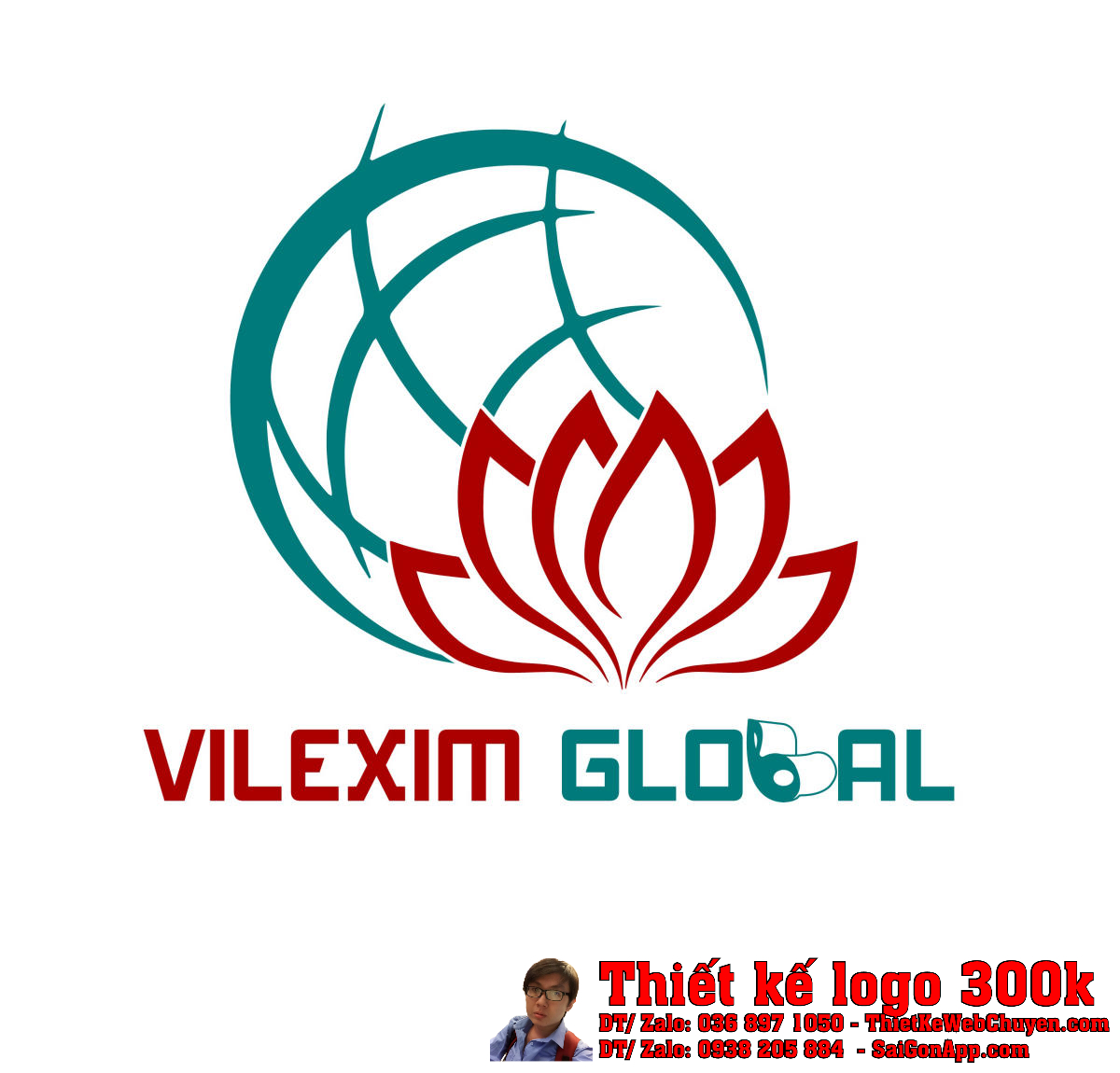 Thiết Kế Logo Xuất Nhập Khẩu VILEXIM Toàn Cầu chuyên nghiệp