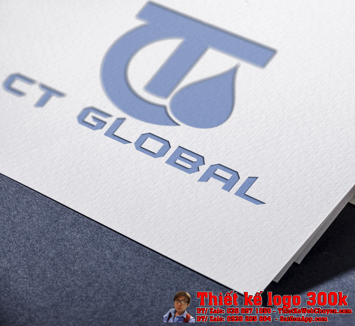 Thiết Kế Logo dầu nhớt CT Global trên nền sáng