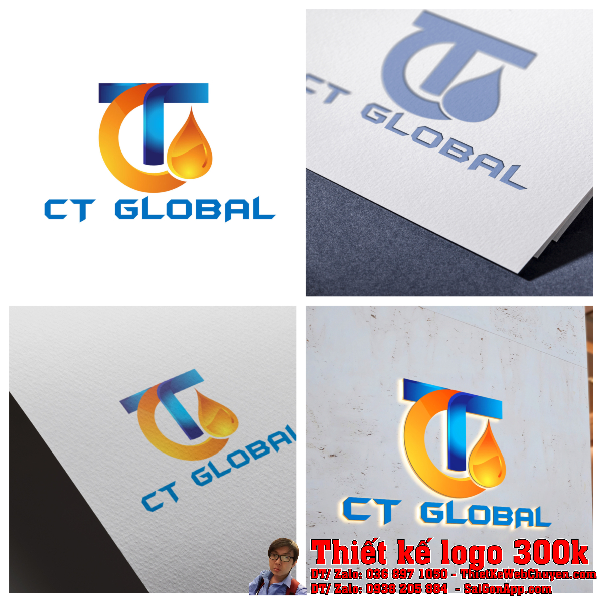 Chi tiết biểu tượng Thiết Kế Logo dầu nhớt CT Global