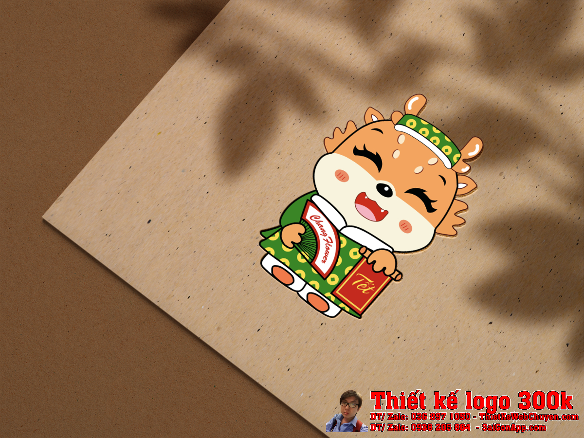 Phối cảnh logo trên nền trắng