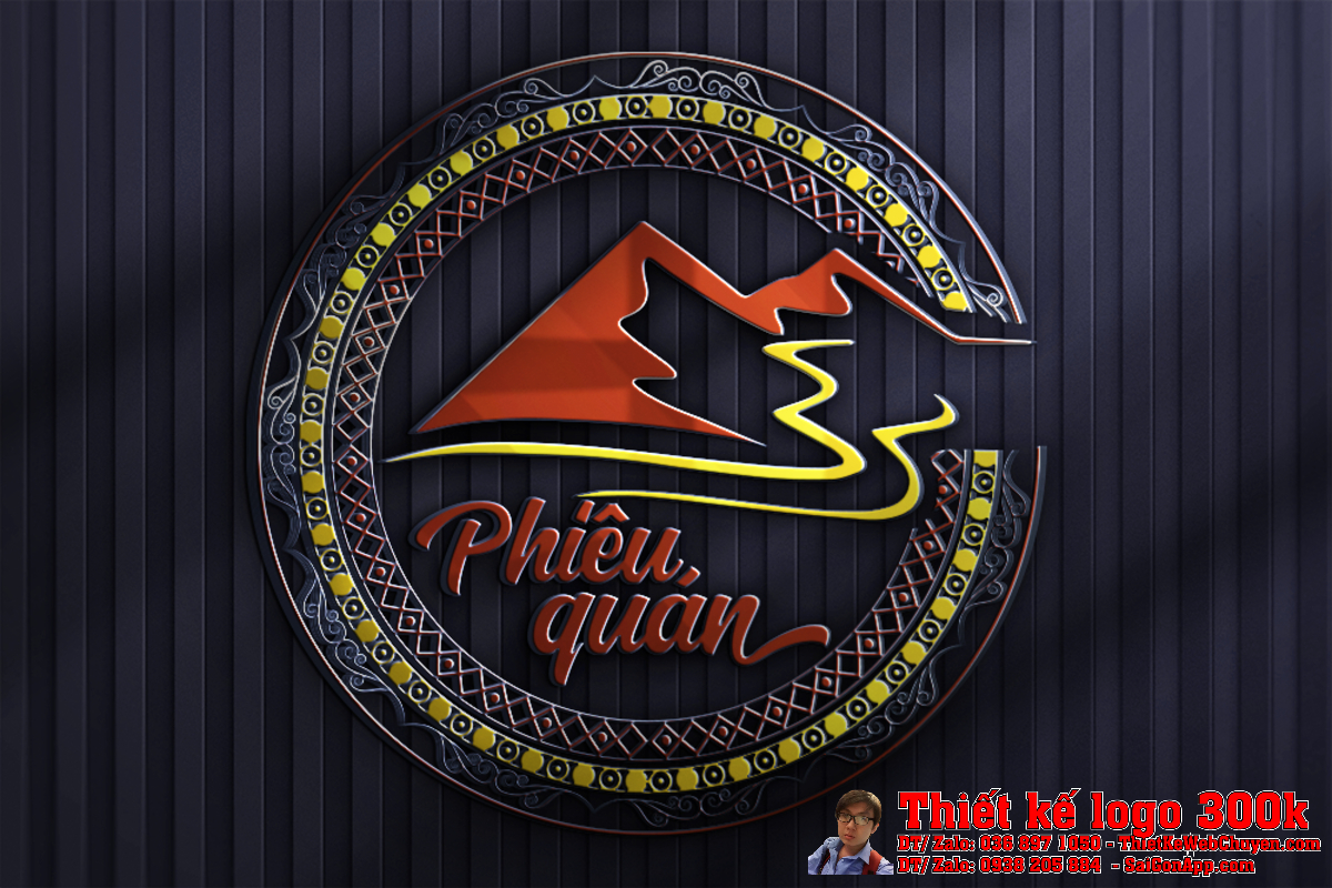 Ứng dụng Thiết Kế Logo nhà hàng ăn uống Phiêu Quán trên danh thiếp