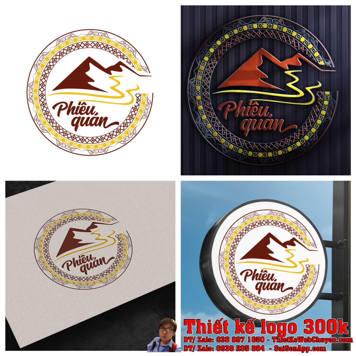 Tổng thể dự án Thiết Kế Logo nhà hàng ăn uống Phiêu Quán