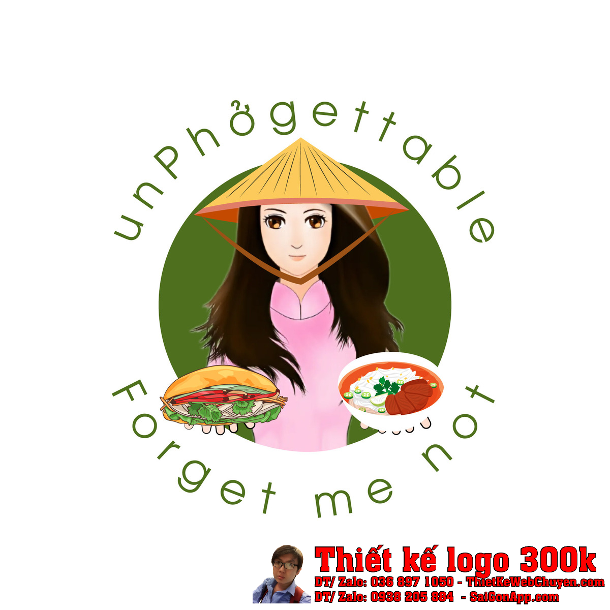 Thiết Kế Logo unPhởgettable bản chính thức màu xanh