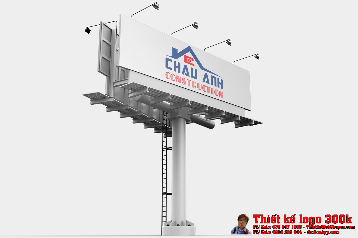 Phối cảnh Thiết kế Logo CHAU ANH văn phòng