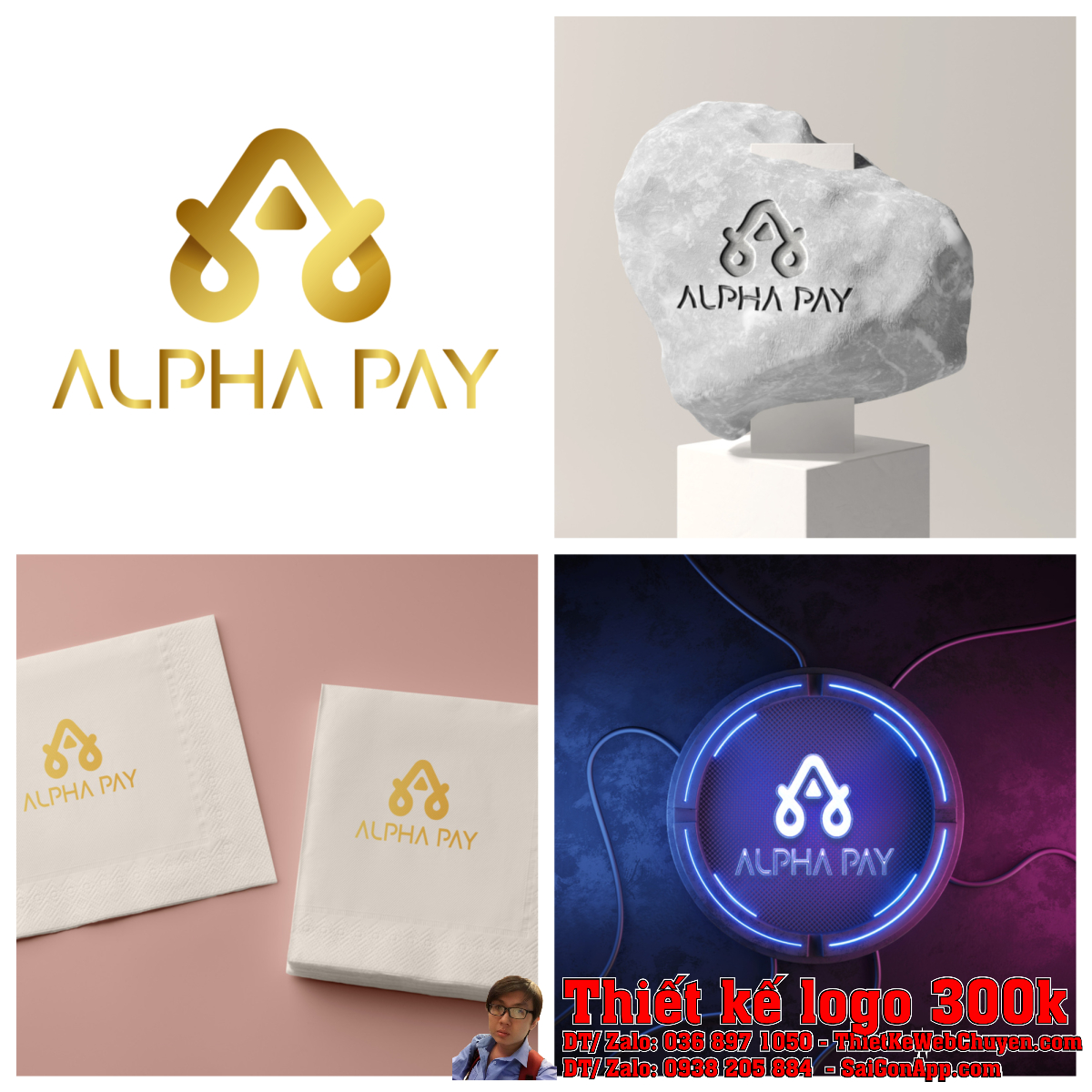 Tổng thể nhận diện Thiết kế Logo Tài chính Ngân hàng Công ty TNHH Alpha Pay Networks Solution