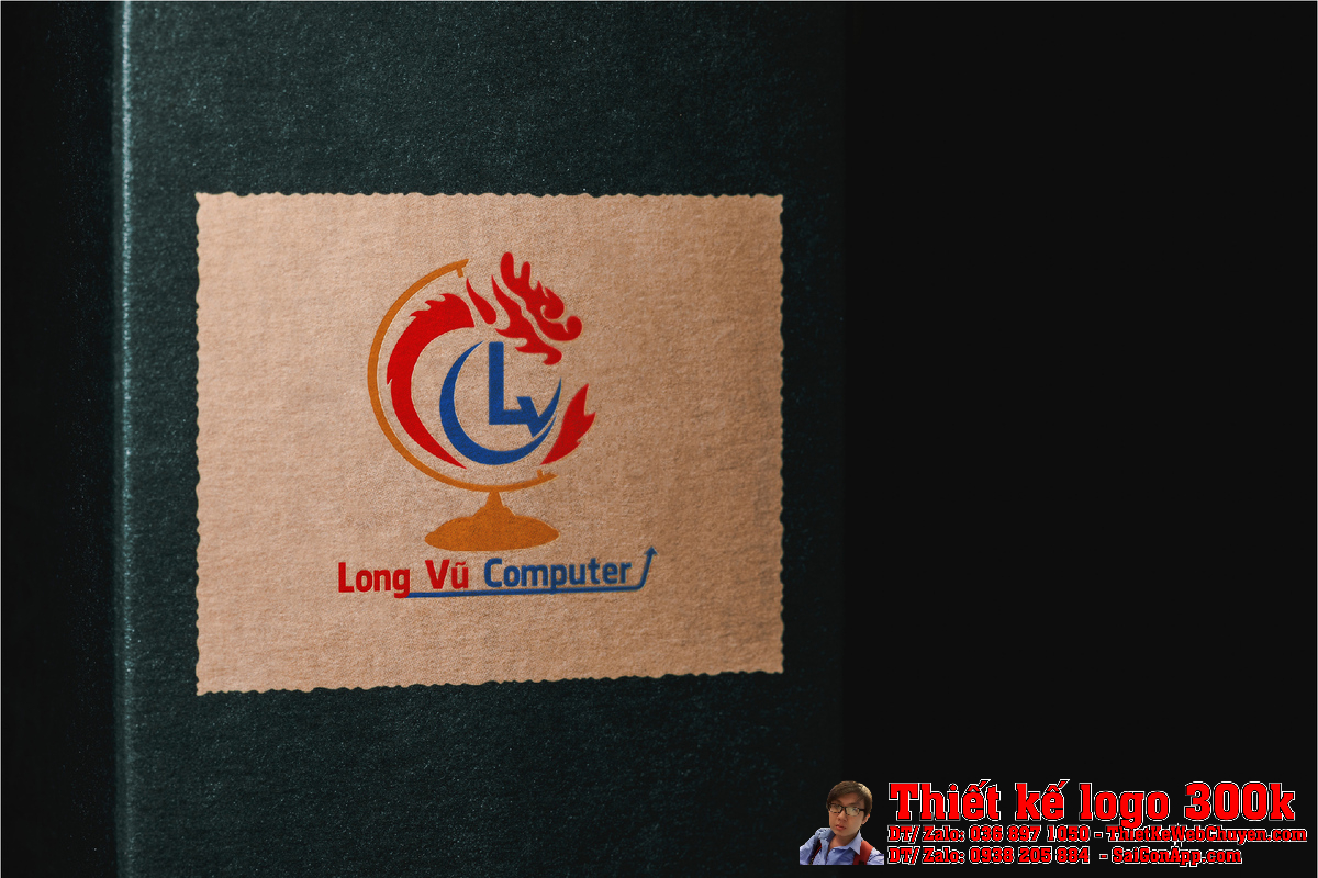 Chi tiết biểu tượng rồng trong Thiết kế Logo bán máy tính Công ty Long Vũ Computer