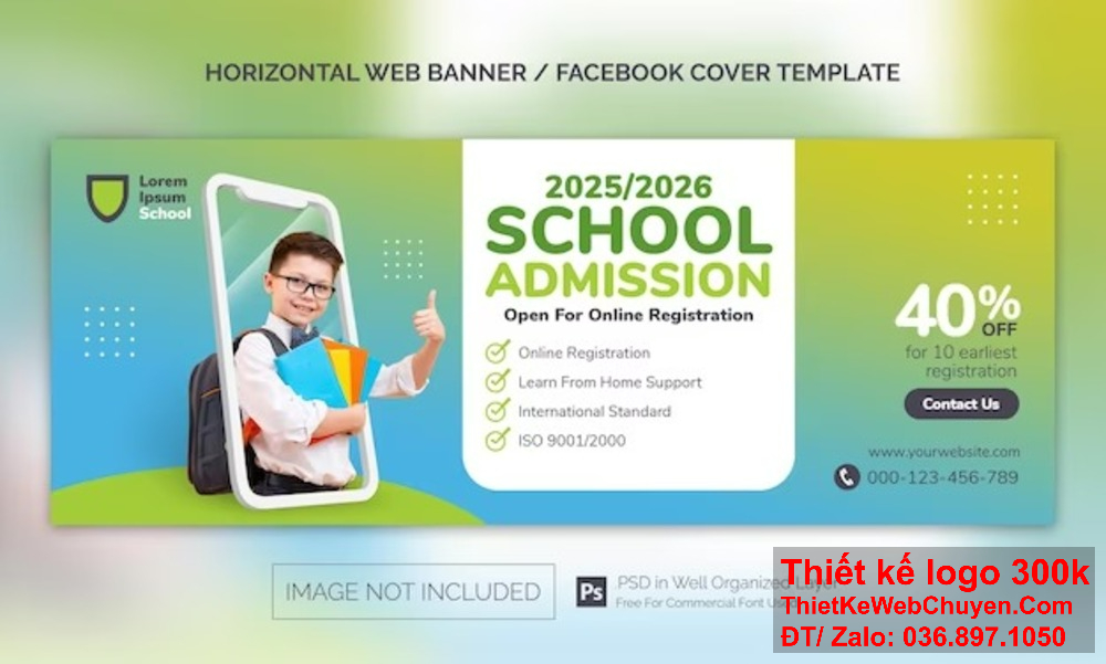 "Với dịch vụ thiết kế banner website và ảnh bìa Facebook dành cho lớp học, chúng tôi cam kết mang đến cho bạn những sản phẩm chất lượng và ấn tượng." "Tạo ra một không gian trực tuyến thú vị và chuyên nghiệp với các banner website và ảnh bìa Facebook được thiết kế đặc biệt cho lớp học của bạn."